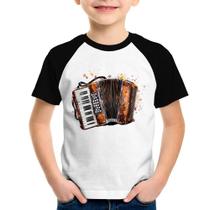 Camiseta Raglan Infantil Acordeon Sanfona - Foca na Moda