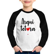 Camiseta Raglan Infantil Arquitetura por amor Manga Longa - Foca na Moda