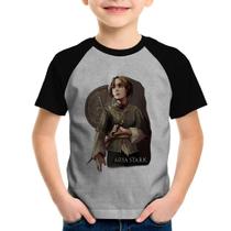 Camiseta Raglan Infantil Arya Stark Valar Morghulis - Foca na Moda Camiseta Raglan Infantil Arya Stark Valar Morghulis - Foca na Moda