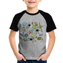 Camiseta Raglan Infantil Astronauta - Foca na Moda