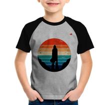 Camiseta Raglan Infantil Astronomia Vintage Sunset - Foca na Moda