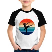 Camiseta Raglan Infantil Ballet Vintage Sunset - Foca na Moda Camiseta Raglan Infantil Ballet Vintage Sunset - Foca na Moda