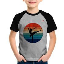 Camiseta Raglan Infantil Ballet Vintage Sunset - Foca na Moda