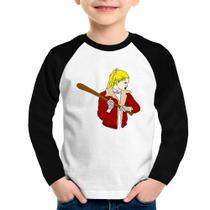 Camiseta Raglan Infantil Baseball Girl Manga Longa - Foca na Moda