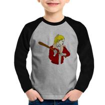 Camiseta Raglan Infantil Baseball Girl Manga Longa - Foca na Moda