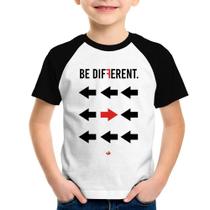 Camiseta Raglan Infantil Be Different - Foca na Moda