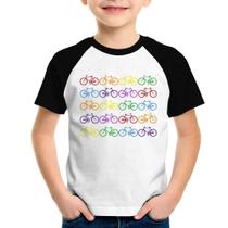 Camiseta Raglan Infantil Bicicletas Coloridas - Foca na Moda