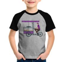 Camiseta Raglan Infantil Bike Food - Foca na Moda Camiseta Raglan Infantil Bike Food - Foca na Moda