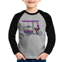Camiseta Raglan Infantil Bike Food Manga Longa - Foca na Moda Camiseta Raglan Infantil Bike Food Manga Longa - Foca na Moda
