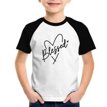 Camiseta Raglan Infantil Blessed Heart - Foca na Moda Camiseta Raglan Infantil Blessed Heart - Foca na Moda