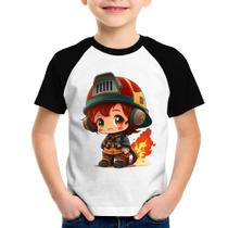 Camiseta Raglan Infantil Bombeiro Mirim - Foca na Moda