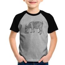 Camiseta Raglan Infantil Búfalo - Foca na Moda