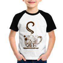 Camiseta Raglan Infantil Café Coffee - Foca na Moda Camiseta Raglan Infantil Café Coffee - Foca na Moda