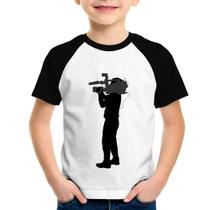 Camiseta Raglan Infantil Cameraman - Foca na Moda