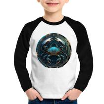 Camiseta Raglan Infantil Câncer Sígno Manga Longa - Foca na Moda