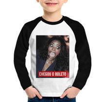 Camiseta Raglan Infantil Chegou o boleto Manga Longa - Foca na Moda Camiseta Raglan Infantil Chegou o boleto Manga Longa - Foca na Moda