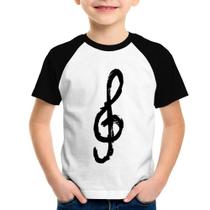 Camiseta Raglan Infantil Clave De Sol Arte - Foca na Moda