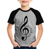 Camiseta Raglan Infantil Clave de Sol - Foca na Moda