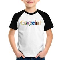 Camiseta Raglan Infantil Coexistência Pacífica - Foca na Moda Camiseta Raglan Infantil Coexistência Pacífica - Foca na Moda