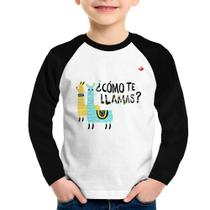 Camiseta Raglan Infantil Como te llamas Manga Longa - Foca na Moda Camiseta Raglan Infantil Como te llamas Manga Longa - Foca na Moda