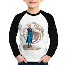 Camiseta Raglan Infantil Daenerys Targaryen Art Manga Longa - Foca na Moda