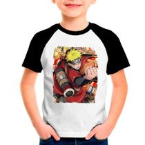 Camiseta Raglan Infantil Desenho Naruto Anime 02