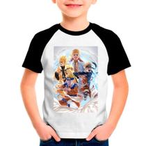 Camiseta Raglan Infantil Desenho Naruto Anime 03