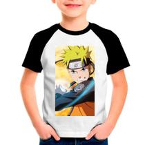 Camiseta Raglan Infantil Desenho Naruto Anime 06