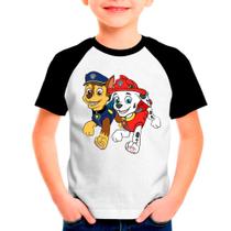 Camiseta Raglan Infantil Desenho Patrulha Canina 02