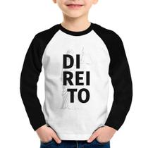 Camiseta Raglan Infantil Direito Estudante Manga Longa - Foca na Moda