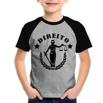 Camiseta Raglan Infantil Direito Justiça - Foca na Moda