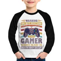 Camiseta Raglan Infantil Do Not Disturb This Gamer Manga Longa - Foca na Moda