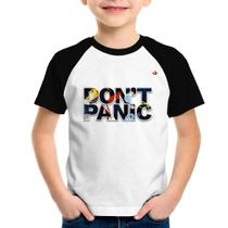 Camiseta Raglan Infantil Don't panic - Foca na Moda
