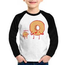 Camiseta Raglan Infantil Donuts Manga Longa - Foca na Moda