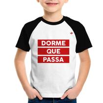 Camiseta Raglan Infantil Dorme que passa - Foca na Moda