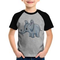 Camiseta Raglan Infantil Elefante Bebê - Foca na Moda