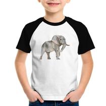 Camiseta Raglan Infantil Elefante - Foca na Moda