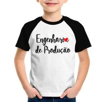 Camiseta Raglan Infantil Engenharia de Produção - Foca na Moda