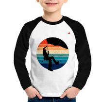 Camiseta Raglan Infantil Escalada Vintage Sunset Manga Longa - Foca na Moda Camiseta Raglan Infantil Escalada Vintage Sunset Manga Longa - Foca na Moda