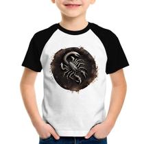 Camiseta Raglan Infantil Escorpião Sígno - Foca na Moda