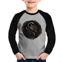 Camiseta Raglan Infantil Escorpião Sígno Manga Longa - Foca na Moda