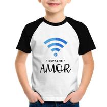 Camiseta Raglan Infantil Espalhe amor - Foca na Moda Camiseta Raglan Infantil Espalhe amor - Foca na Moda