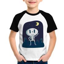 Camiseta Raglan Infantil Esqueleto - Foca na Moda