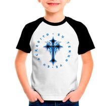 Camiseta Raglan Infantil Fé Gospel Católica Religioso 08