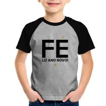 Camiseta Raglan Infantil Fé liz ano novo! - Foca na Moda Camiseta Raglan Infantil Fé liz ano novo! - Foca na Moda