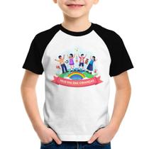 Camiseta Raglan Infantil Feliz Dia das Crianças - Foca na Moda Camiseta Raglan Infantil Feliz Dia das Crianças - Foca na Moda