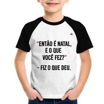 Camiseta Raglan Infantil Fiz o que deu - Foca na Moda