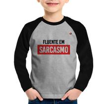 Camiseta Raglan Infantil Fluente em sarcasmo Manga Longa - Foca na Moda