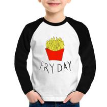 Camiseta Raglan Infantil Fry Day Manga Longa - Foca na Moda Camiseta Raglan Infantil Fry Day Manga Longa - Foca na Moda
