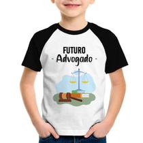 Camiseta Raglan Infantil Futuro Advogado - Foca na Moda